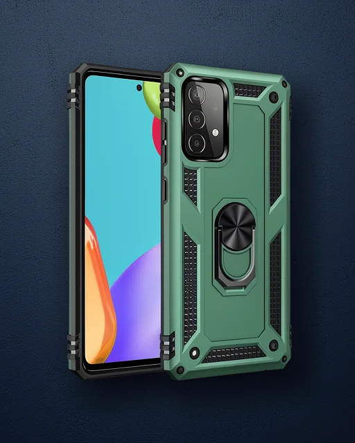 Samsung Galaxy A33 5g Kılıf Sofya Yüzüklü Silikon Kapak - Yeşil