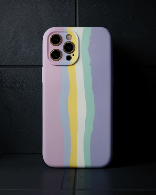 Apple İphone 12 Pro Max Kılıf Ebruli Lansman Silikon - Pembe-lila