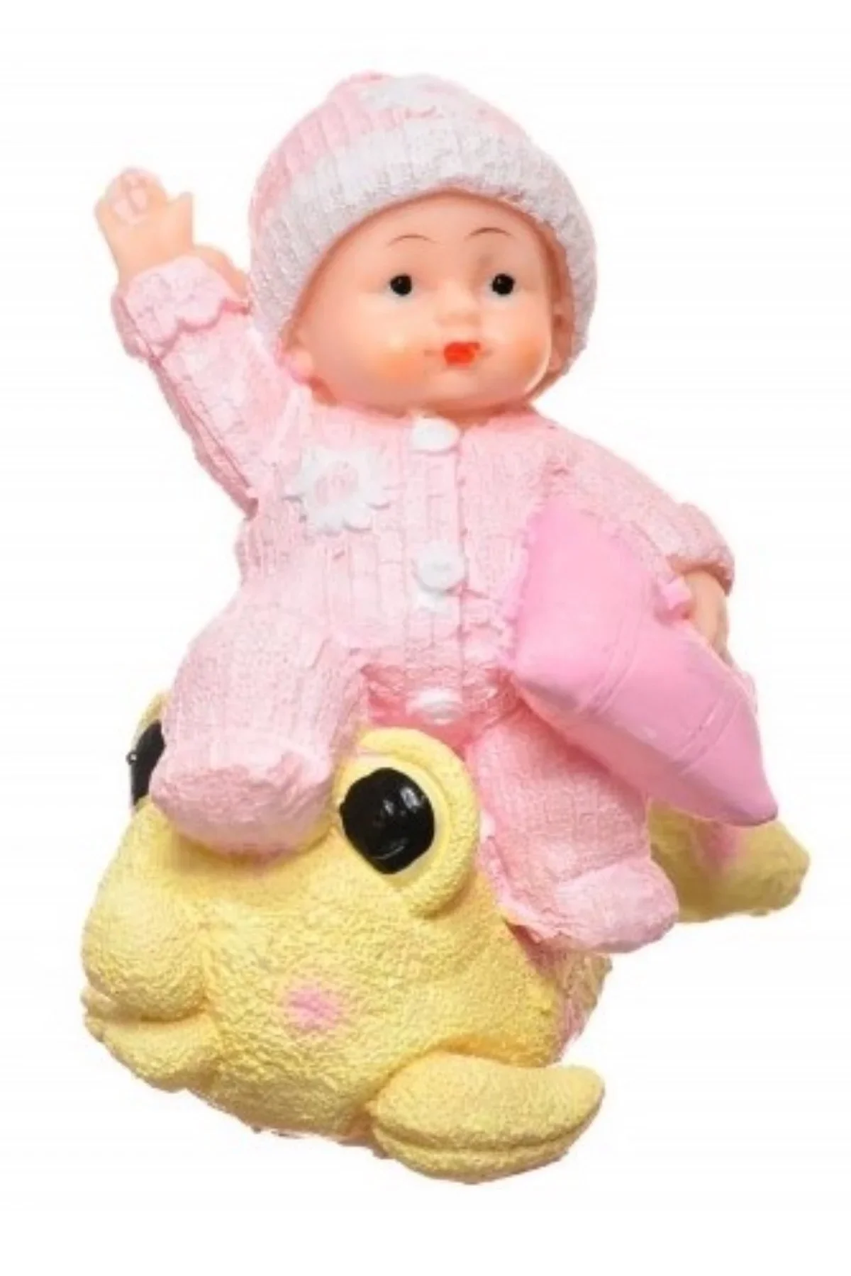 Decotown Hediyelik Sevimli Pembe Bebek Biblo Polyester Süs Eşyası görsel 3