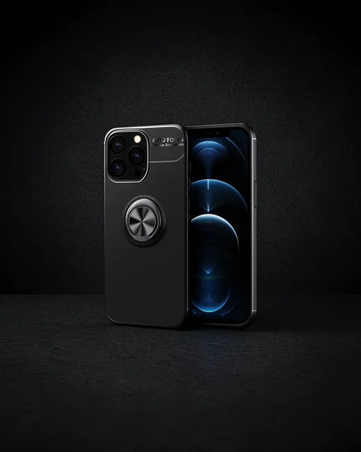 Apple İphone 13 Pro Kılıf Range Yüzüklü Silikon - Siyah