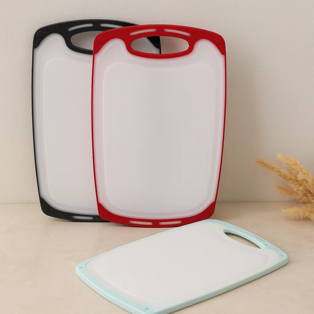 40x24 cm Plastik Kesim Panosu - Kaymaz Silikon Kenarlı, 10 mm