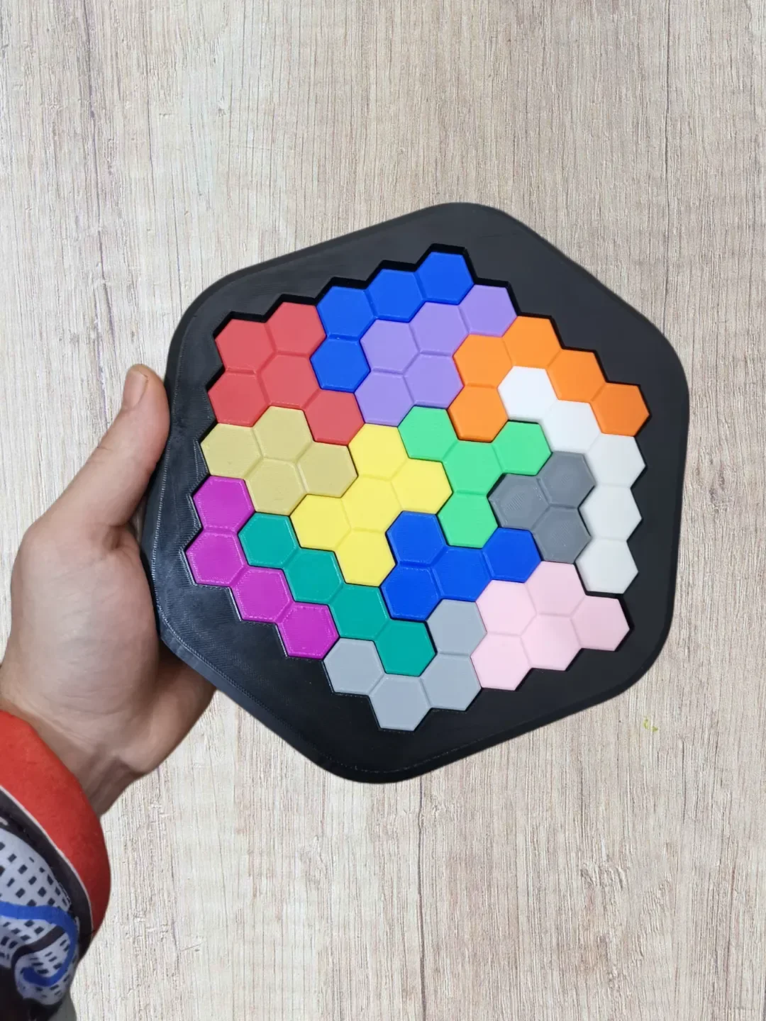 3D Baskı Petek Desenli Altıgen Puzzle - Renkli Zeka Oyunu görsel 2