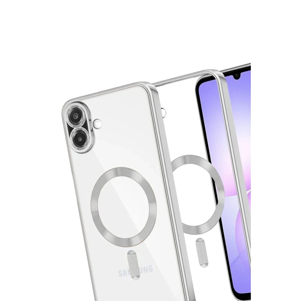 Samsung Galaxy A07 4G Kross Magneticsafe Kapak - Gümüş görsel 3
