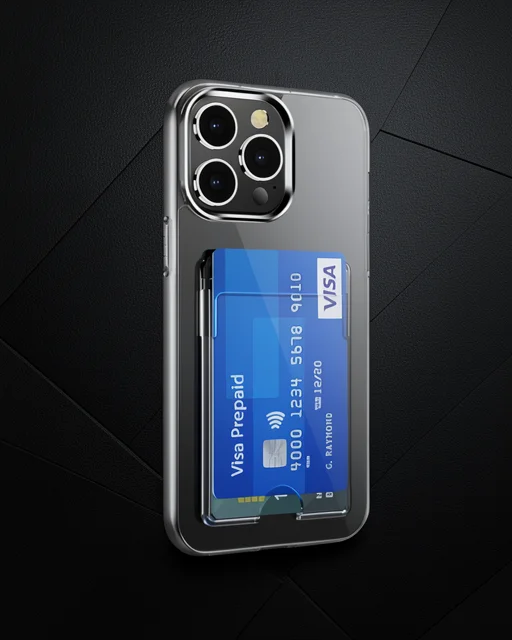 Apple İphone 14 Pro Max Kılıf Kart Şeffaf Silikon - Şeffaf