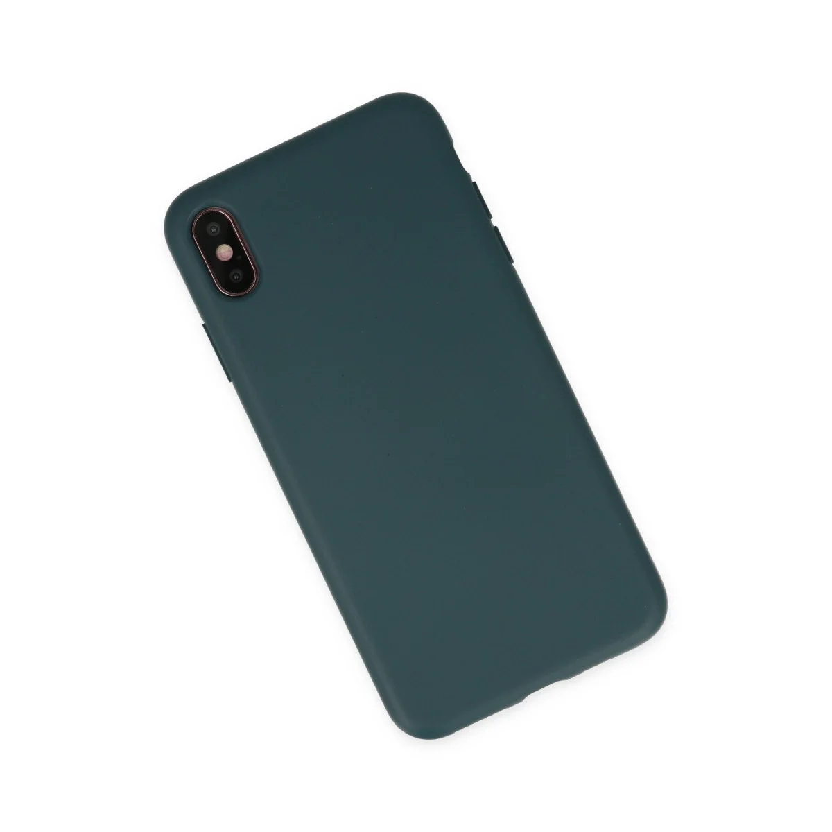 Apple İphone Xs Max Kılıf Nano İçi Kadife Silikon - Koyu Yeşil görsel 2