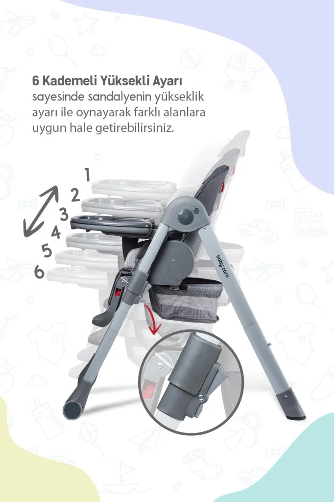 BC511 Plus Mama Sandalyesi Antrasit görsel 3