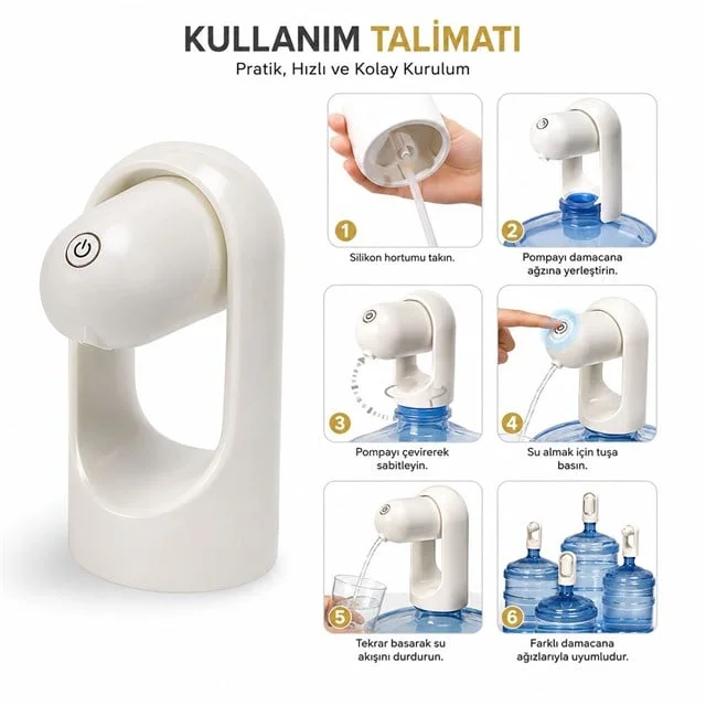 PM-24931 Otomatik Şarjlı Damacana Su Pompası görsel 3