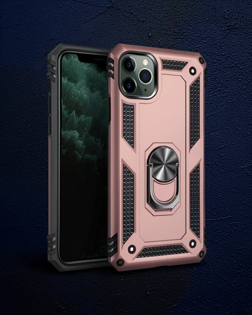 Apple İphone 11 Pro Kılıf Sofya Yüzüklü Silikon Kapak - Rose