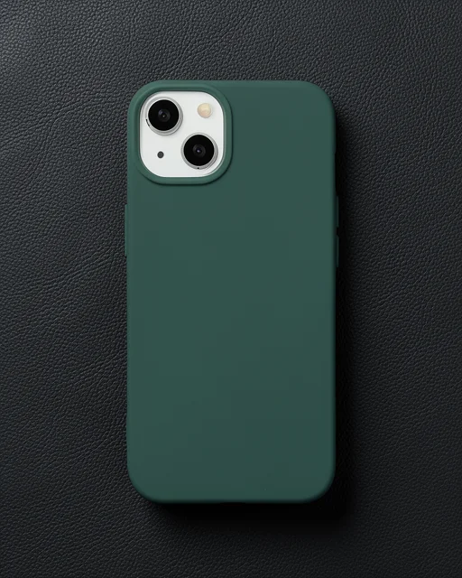 Apple İphone 14 Plus Kılıf Nano İçi Kadife Silikon - Koyu Yeşil