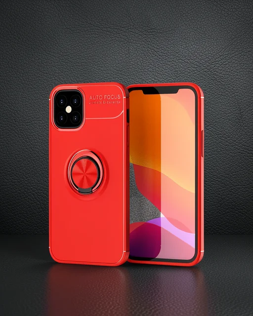 Apple İphone 12 Mini Kılıf Range Yüzüklü Silikon - Kırmızı