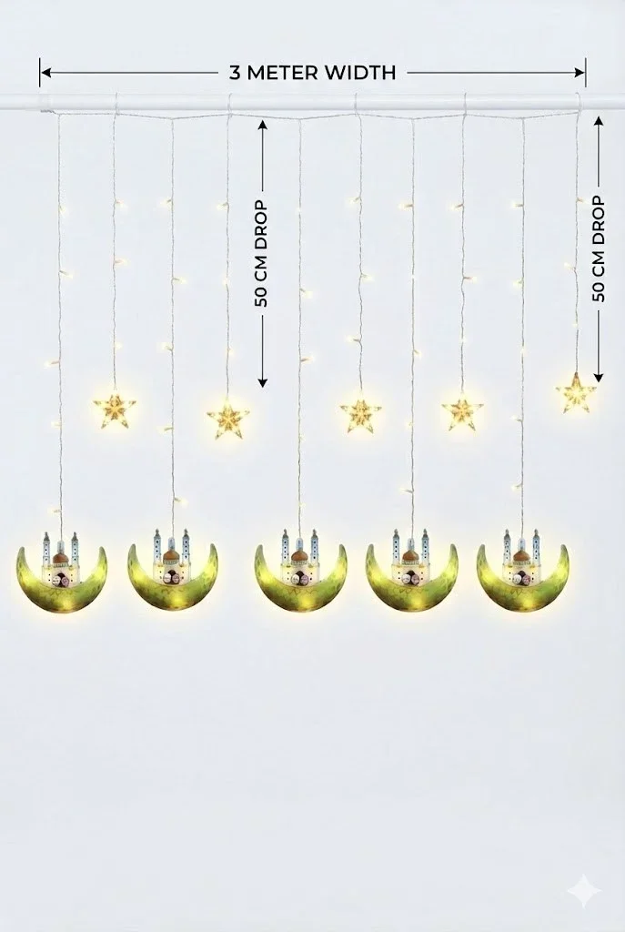 Ramazan Perde LED Işık 3 Metre görsel 5