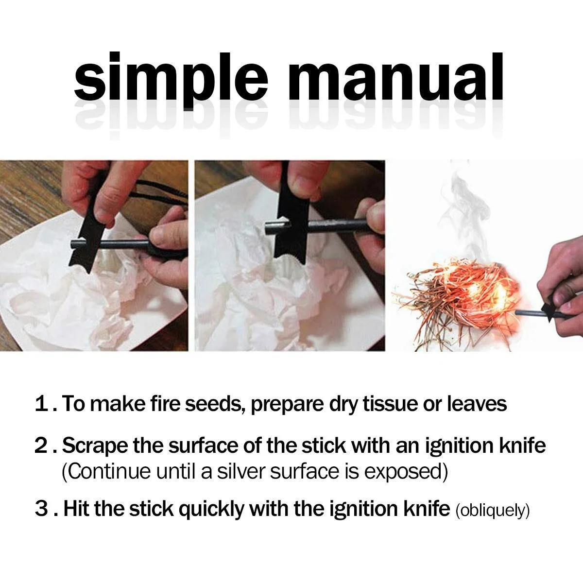 Survive Magnezyum Çubuğu Ateş Başlatıcı Çakmak Taşı görsel 7