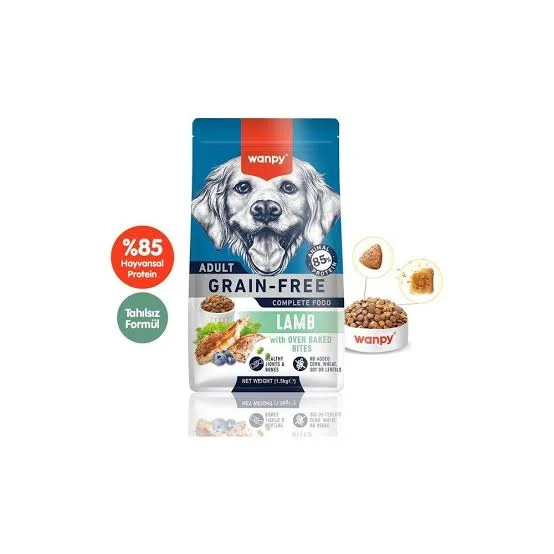 Tahılsız Kuzulu Yetişkin Köpek maması 1,5 KG wanpy