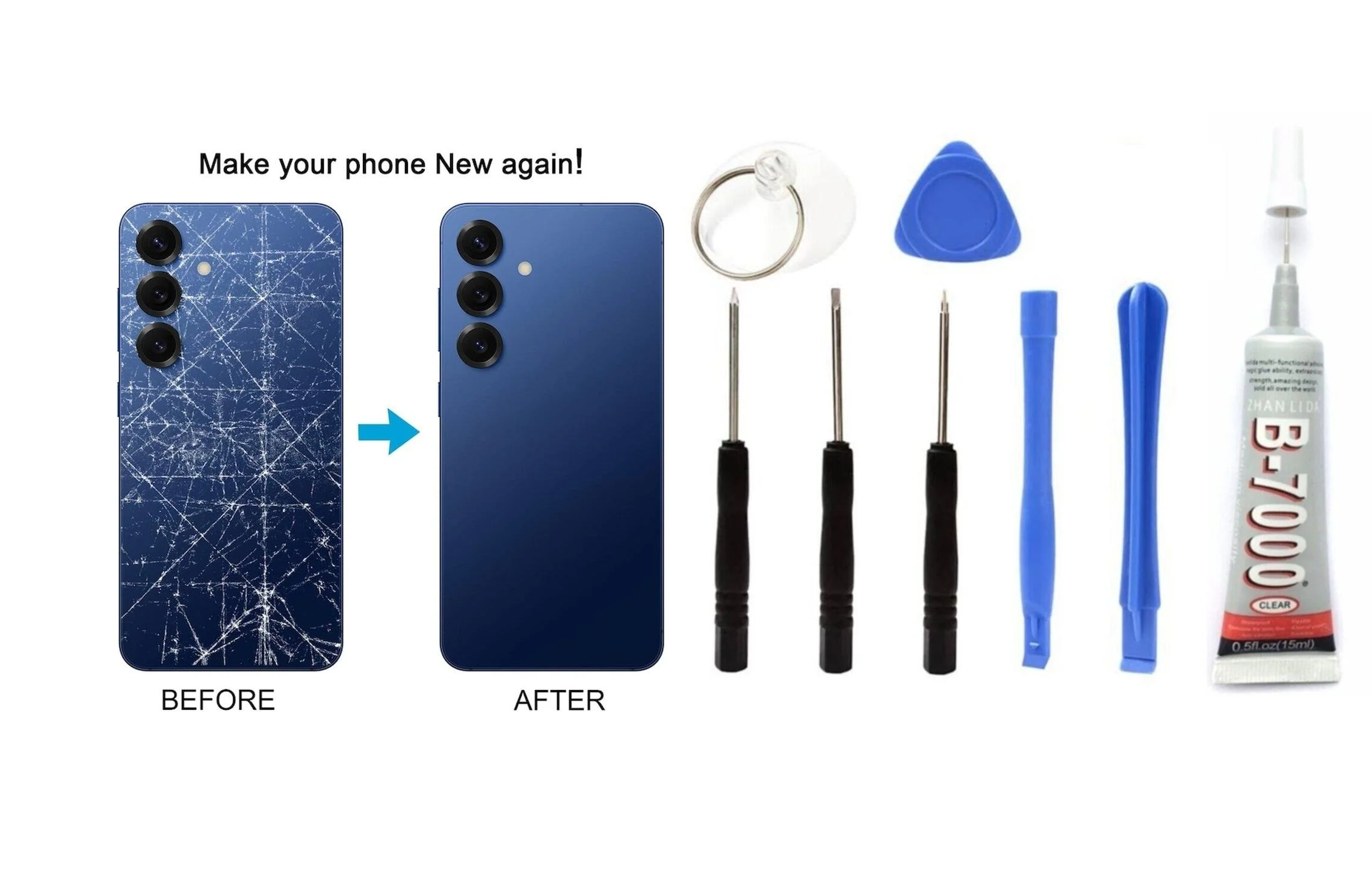 Samsung S25 Uyumlu Batarya Kapağı KAMERA LENSLİ (L görsel 2