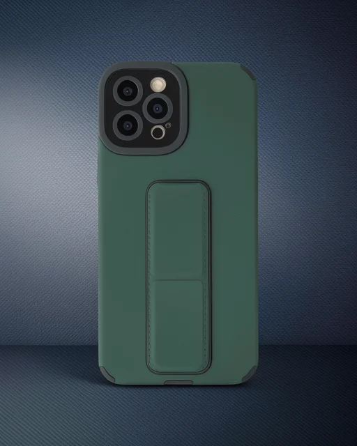 Apple İphone 12 Pro Max Kılıf Mega Standlı Silikon - Yeşil