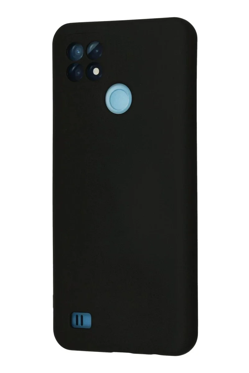 Realme C21 Kılıf Nano içi Kadife Silikon - Siyah görsel 3