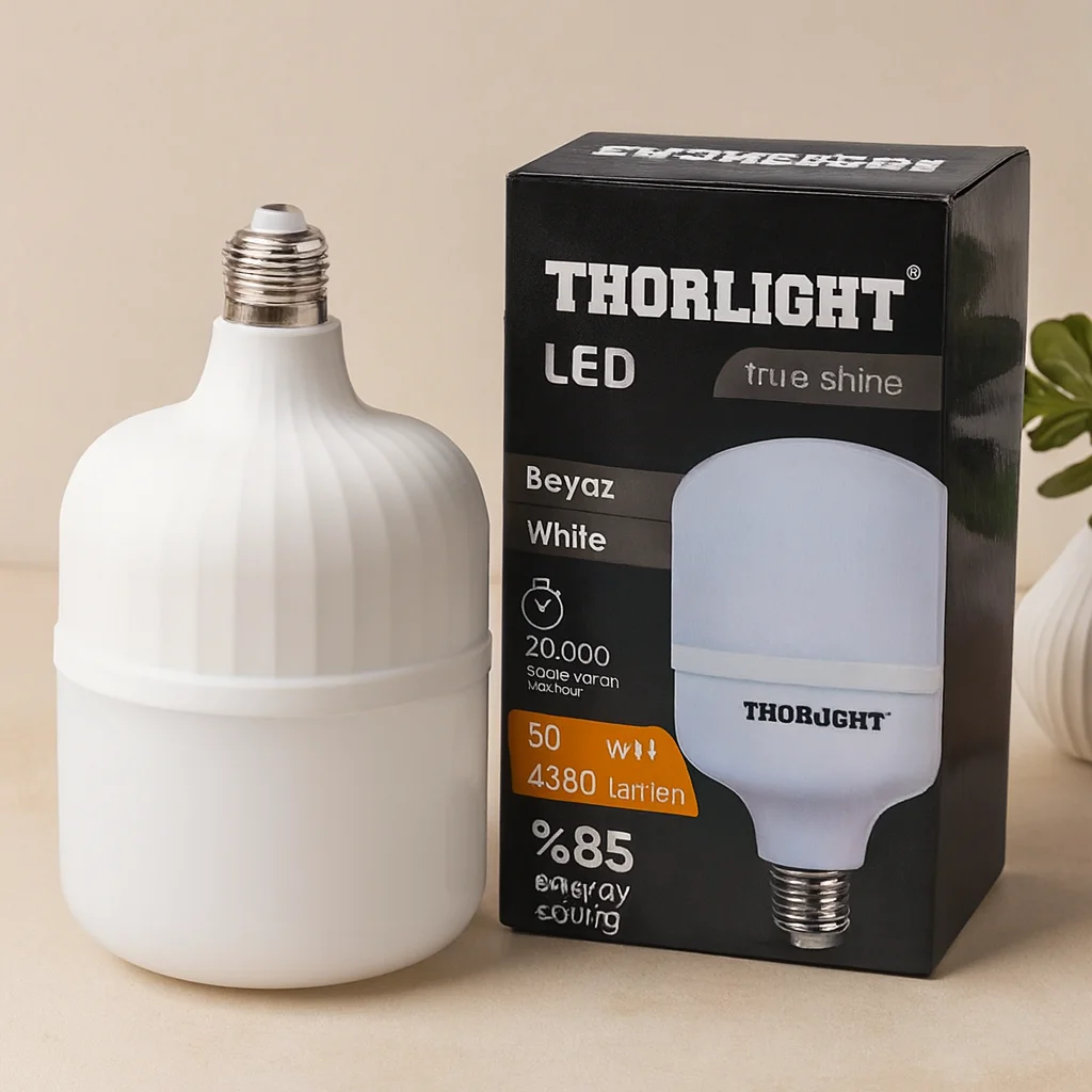 50W E27 T-Şekil Beyaz LED Ampul