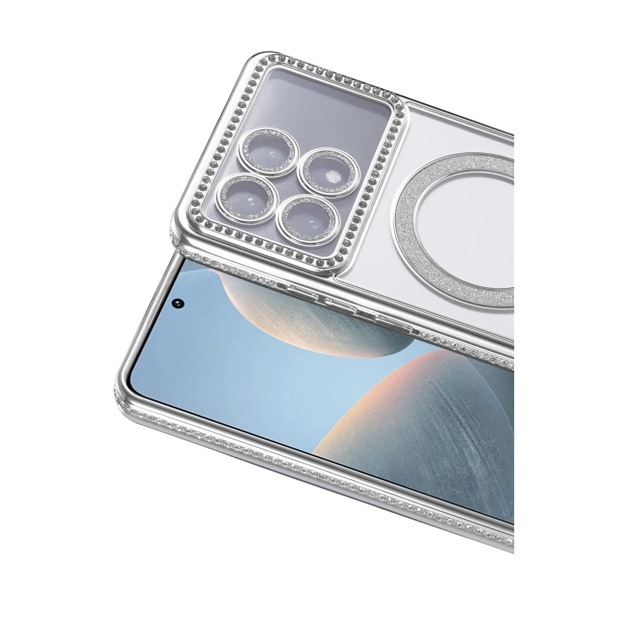 Xiao Poco X6 Pro Joke Simli Magneticsafe Kılıf - Gümüş görsel 2