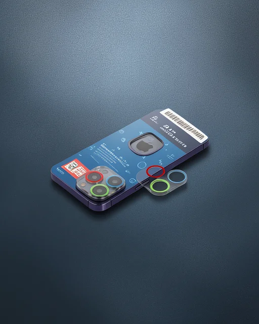 Apple İphone 12 Pro Renkli Kamera Lens Koruma Cam - Mavi-yeşil