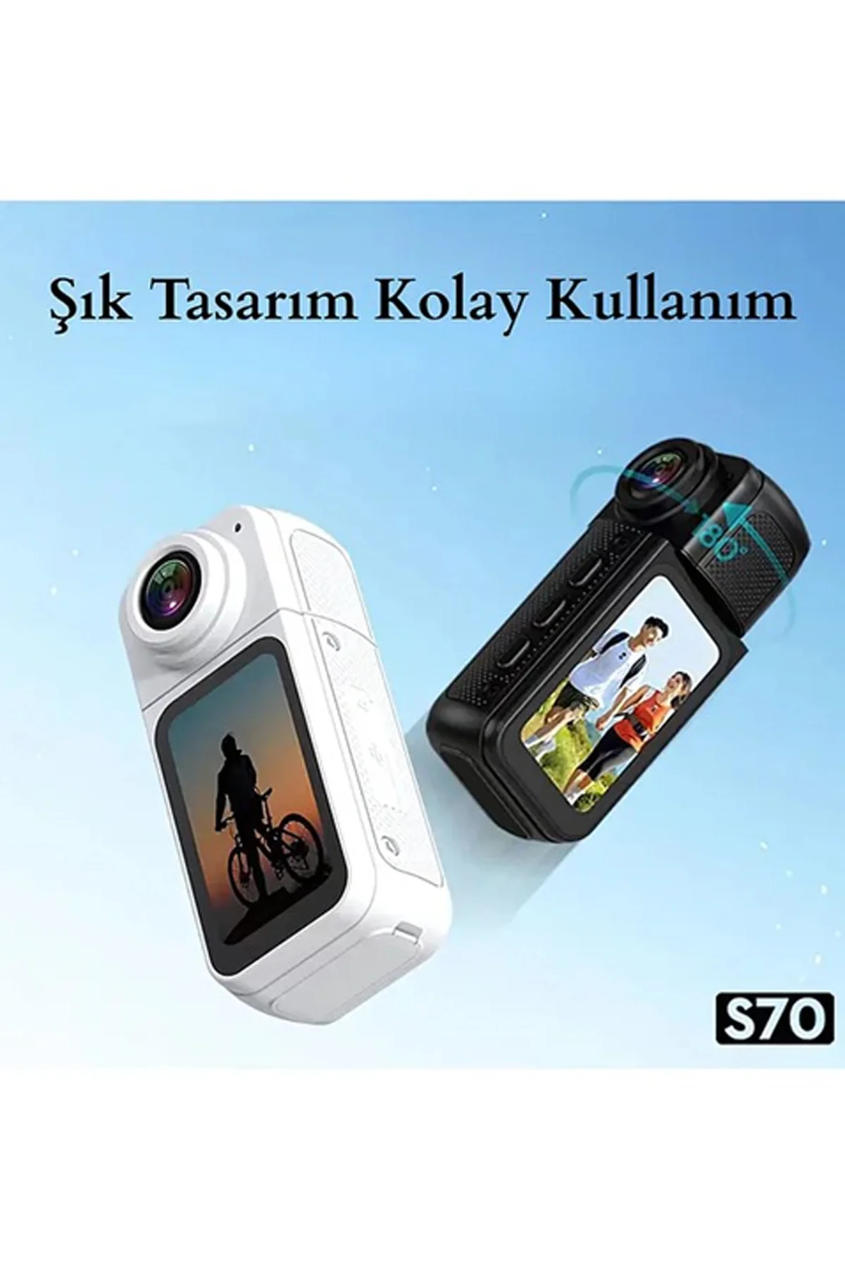 S70 Mıknatıslı Yaka Kamerası Hd Kalite, 30 Fps, Kolay Bağlantı, Boyun Askısı 2.7K siyah görsel 4