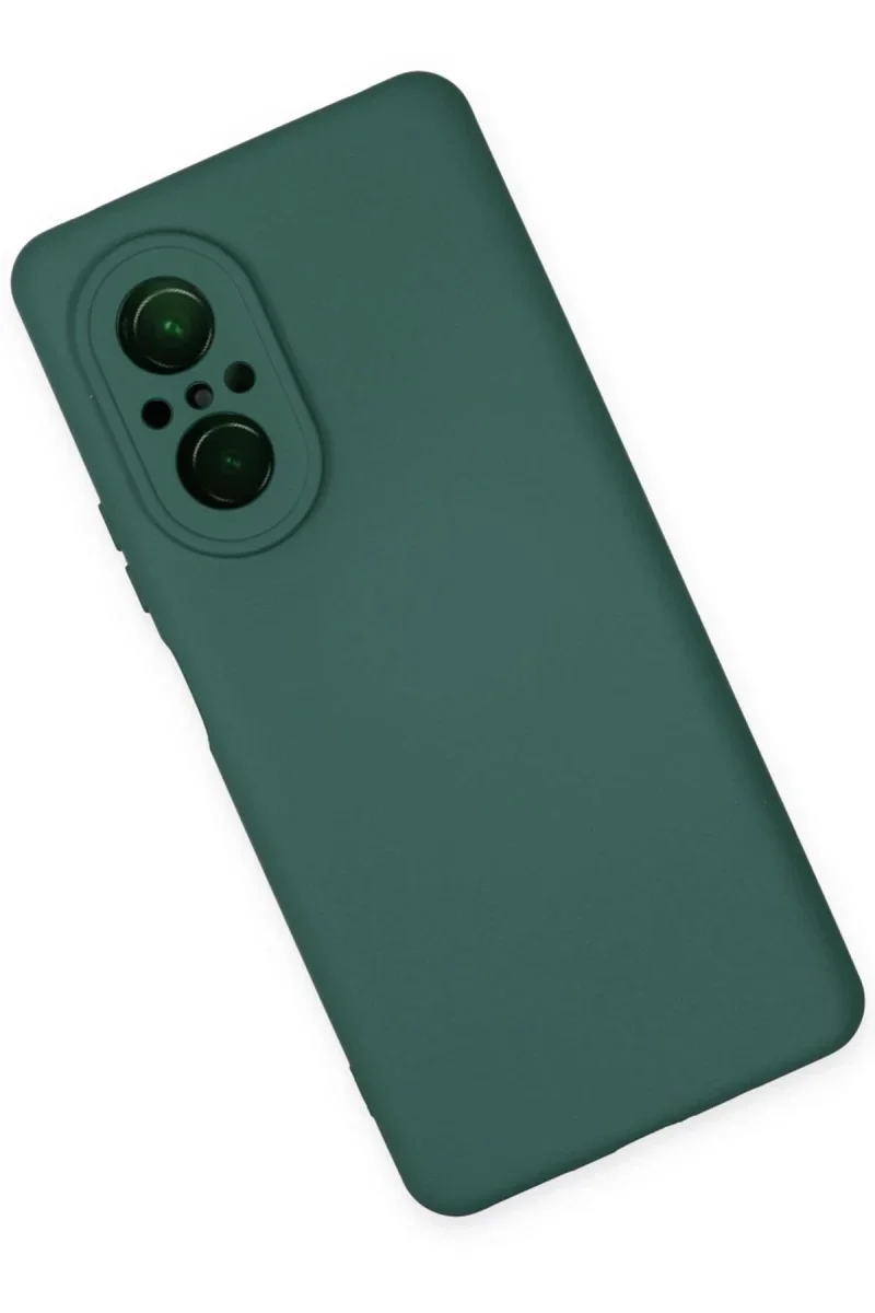 Huawei Nova 9 SE Kılıf Nano içi Kadife Silikon - Koyu Yeşil görsel 3