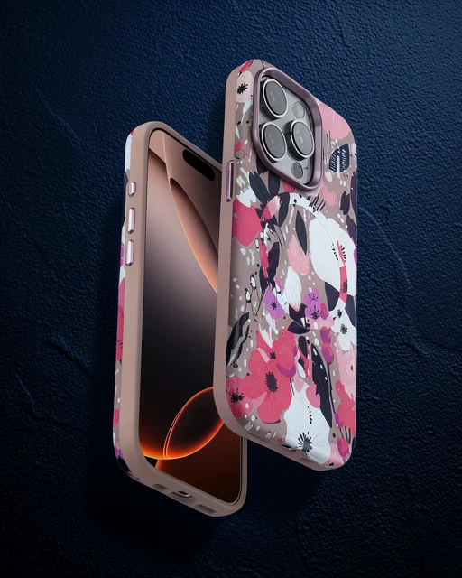 Onegif Apple İphone 14 Pro Max Flower Series Magsafe Kapak - Pembe