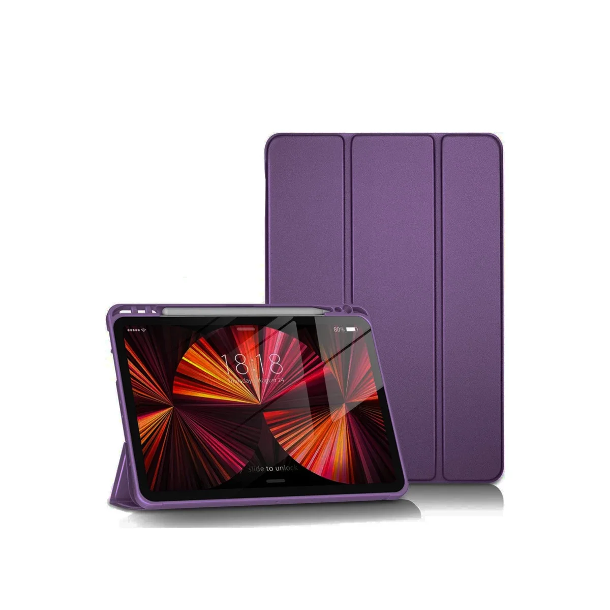 Apple iPad Pro 11 (2024) Kılıf Tablet Smart Kılıf - Mor görsel 3