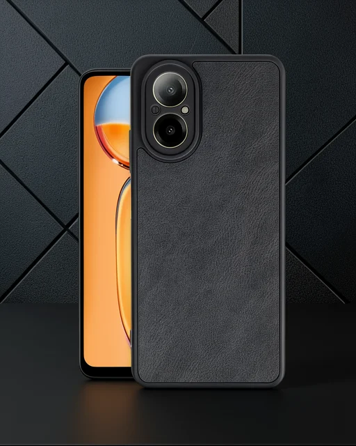 Realme 12 Lite Kılıf Aras Deri Kapak - Siyah