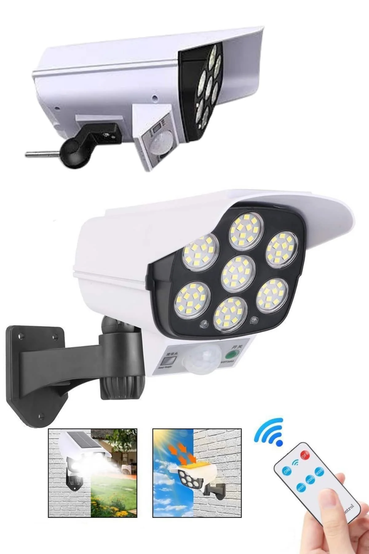 LED Lamba-Güneş Paneli Destekli Uzaktan Kumandalı Solar LED Lamba görsel 4