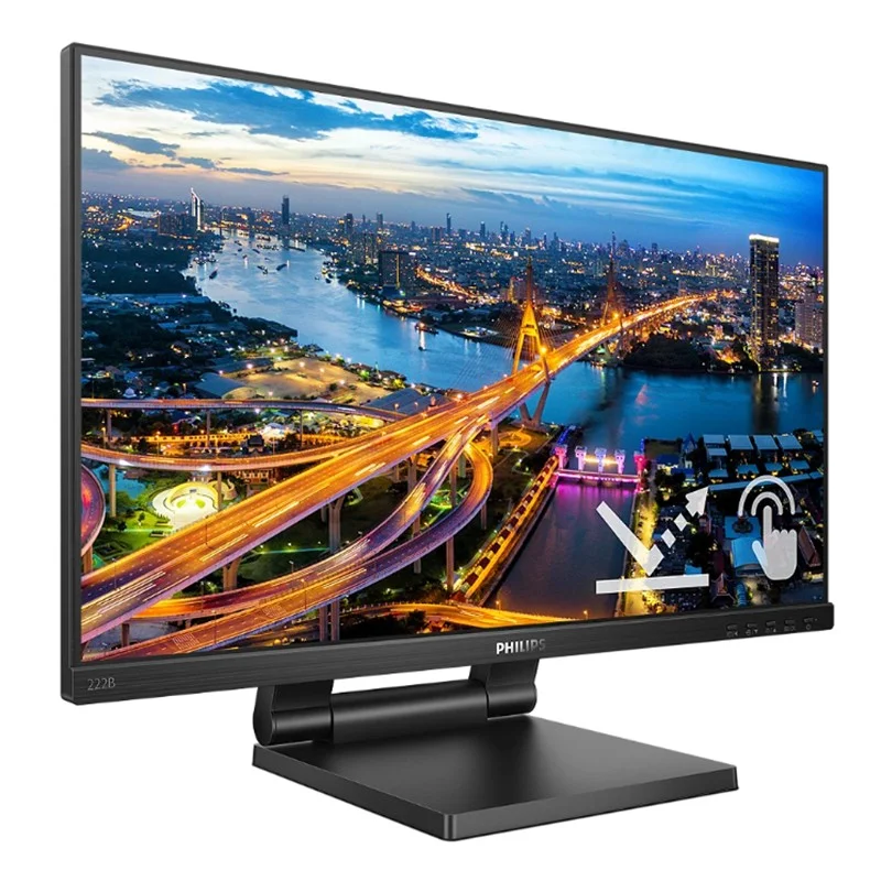 21.5 222B1TC/00 Ips 4MS 75MHZ 1XVGA 1XHDMI 1XDP 1XUSB 3.2 Fhd 1920X1080 Hoparlör Dokunmatik Ekran Vesa Siyah görsel 2
