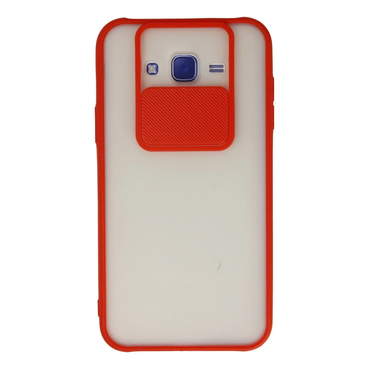 Samsung Galaxy J7 Kılıf Palm Buzlu Kamera Sürgülü Silikon - Kırmızı