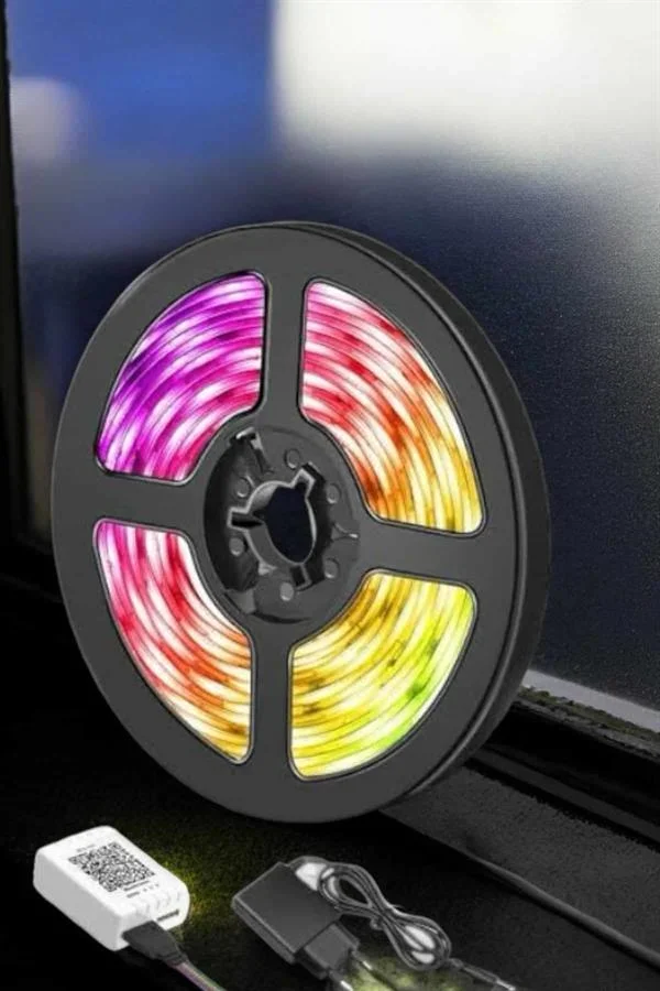 5 Metre Şerit Led RGB Işıklı Kumandalı Güç Adaptörü Her Ortama Uygun görsel 4