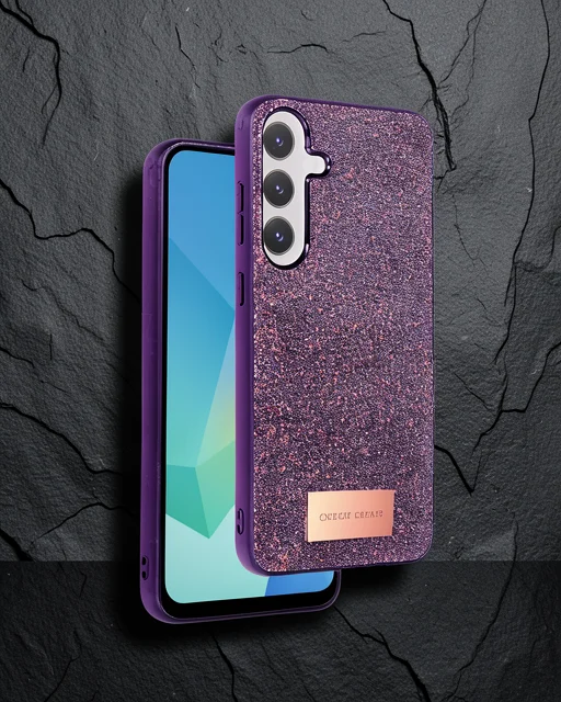 Onegif Samsung Galaxy A26 Bright Simli Kapak - Derin Mor