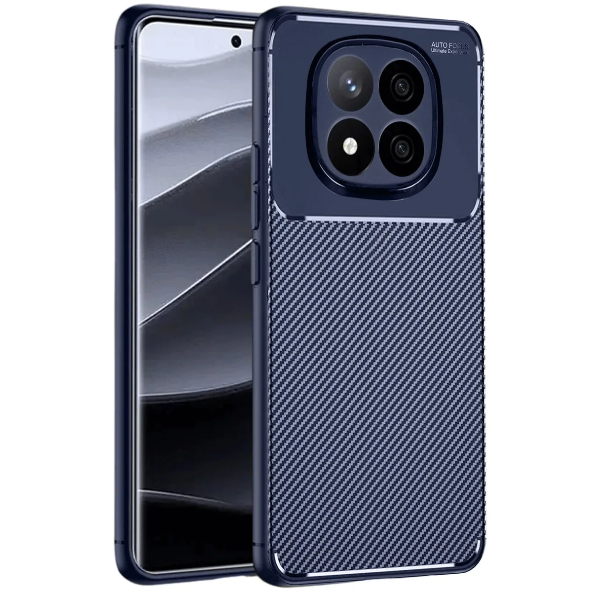 Xiao Red Note 14 Pro 4g Kılıf Auto Focus Karbon Kapak - Lacivert