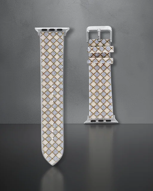 Apple Watch 38mm Karo Motif Kordon - Lila