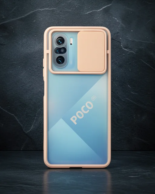 Xiaomi Poco F3 Kılıf Palm Buzlu Kamera Sürgülü Silikon - Pembe
