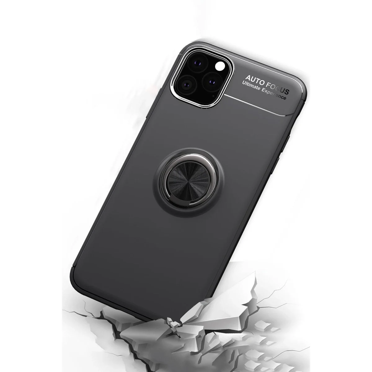 Apple İphone 11 Pro Max Kılıf Range Yüzüklü Silikon - Siyah görsel 3