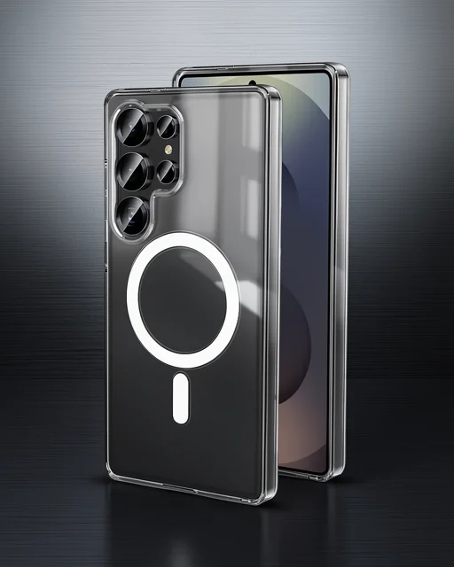 Samsung Galaxy S25 Ultra Kılıf Magneticsafe Şeffaf Silikon - Şeffaf