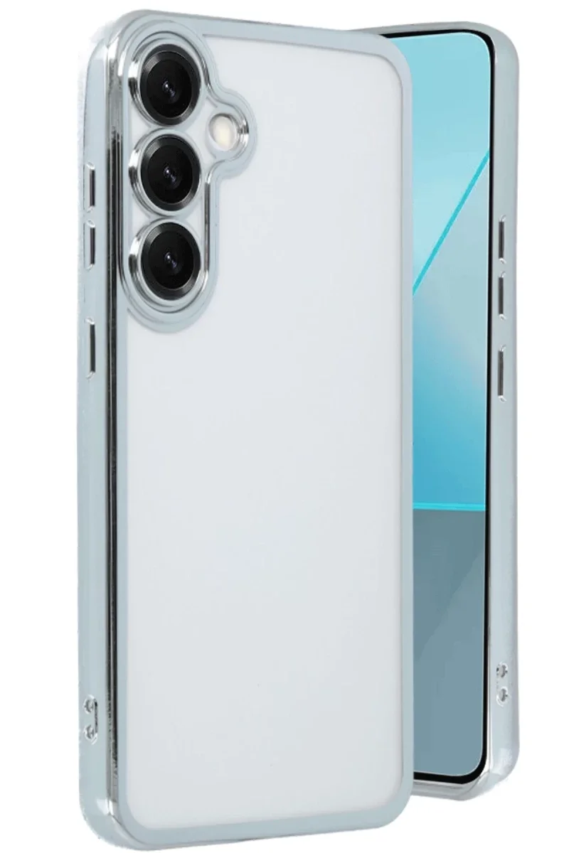 Samsung Galaxy S25 Kılıf Razer Lensli Silikon - Gümüş