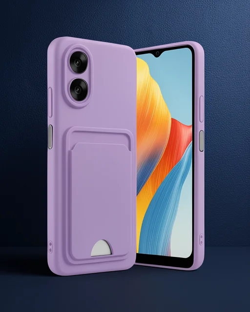 Oppo A38 Kılıf Kelvin Kartvizitli Silikon - Lila