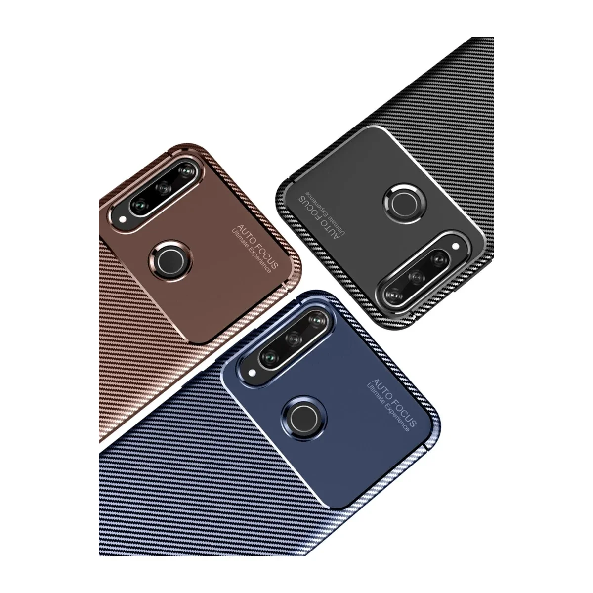 Huawei Y6P Kılıf Auto Focus Karbon Kapak - Lacivert görsel 3