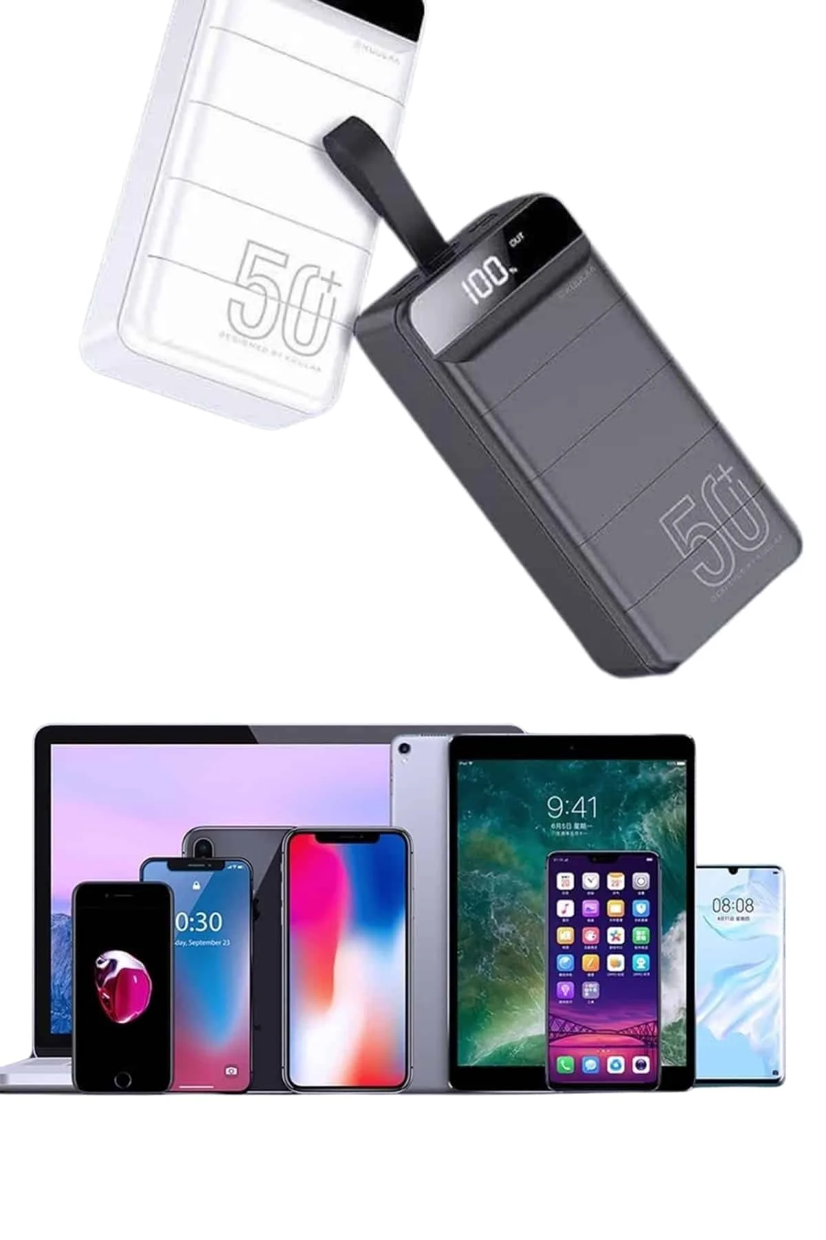 Hızlı Taşınabilir 50.000 Mah Powerbank Led Ekran Android ve İOS Uyumlu Yeni Nesil görsel 4