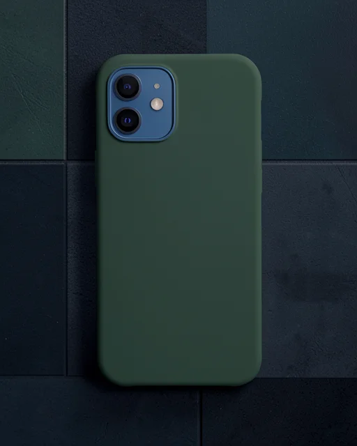 Apple İphone 12 Kılıf Lansman Legant Silikon - Koyu Yeşil