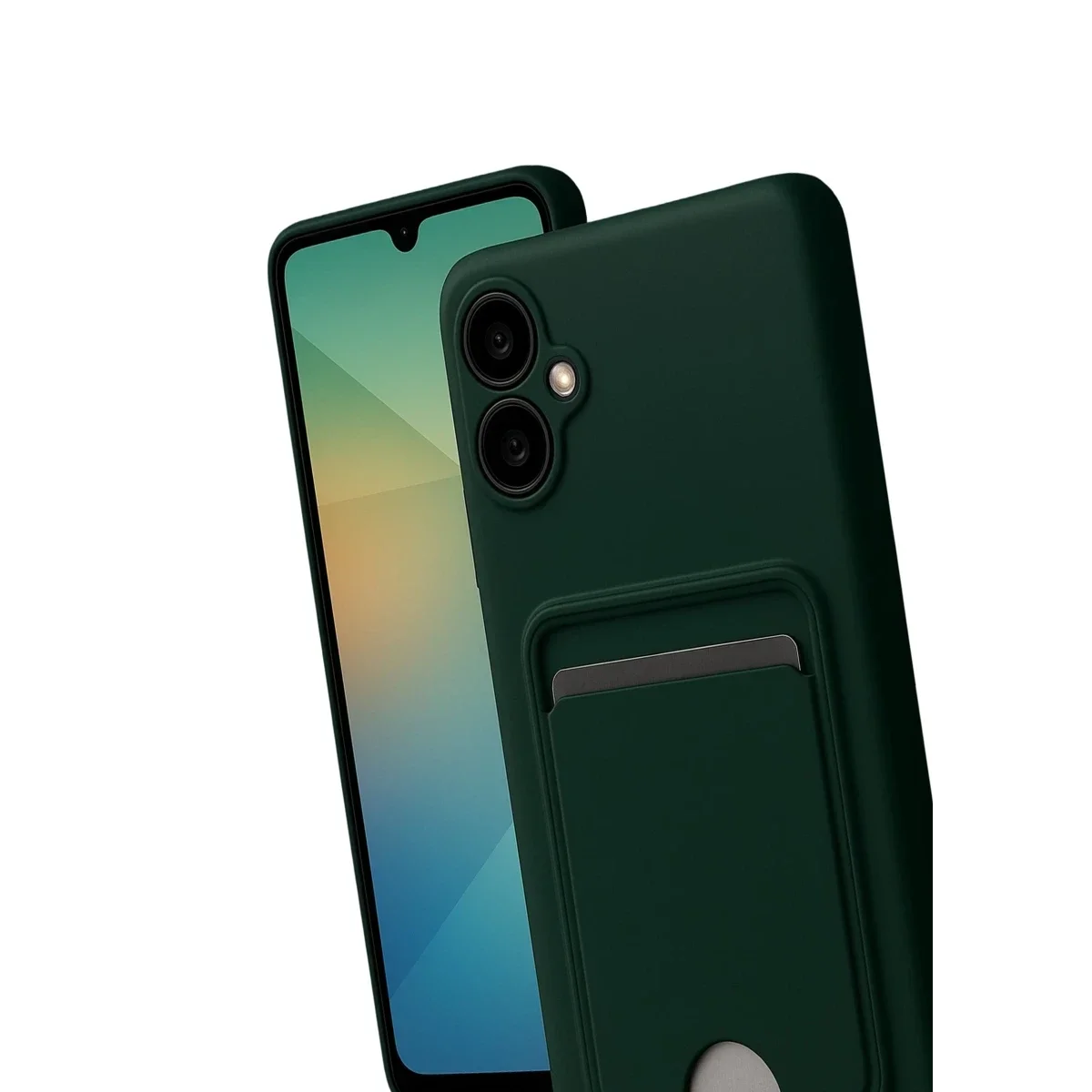 Samsung Galaxy A07 4G Kelvin Kartvizitli Silikon - Koyu Yeşil görsel 3