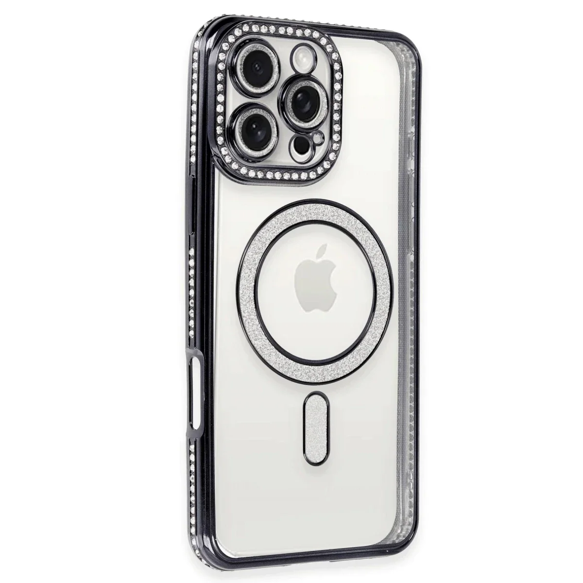 Apple iPhone 16 Pro Kılıf Joke Simli Magneticsafe Kılıf - Gri