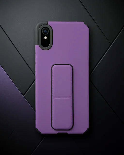 Xiaomi Redmi 9a Kılıf Mega Standlı Silikon - Mor
