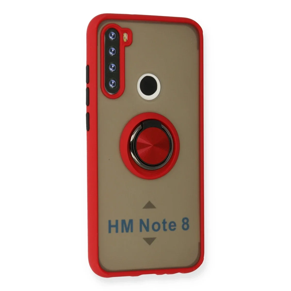 Xiaomi Redmi Note 8 Kılıf Montreal Yüzüklü Silikon Kapak - Kırmızı görsel 2