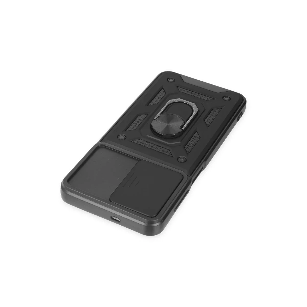 Samsung Galaxy A04S Kılıf Pars Lens Yüzüklü Silikon - Siyah görsel 5