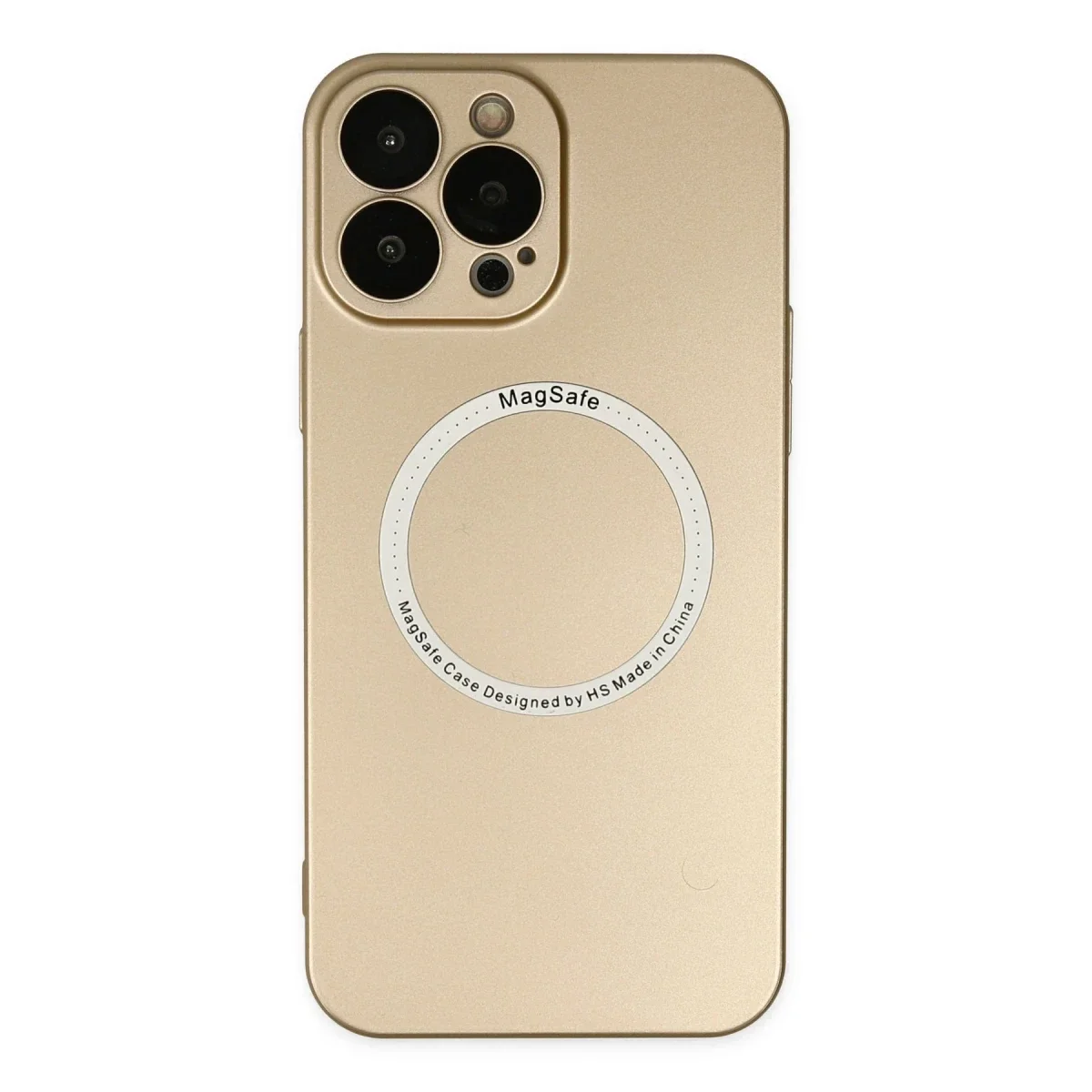 Apple iPhone 14 Pro Max Kılıf Jack Magneticsafe Lens Silikon - Gold