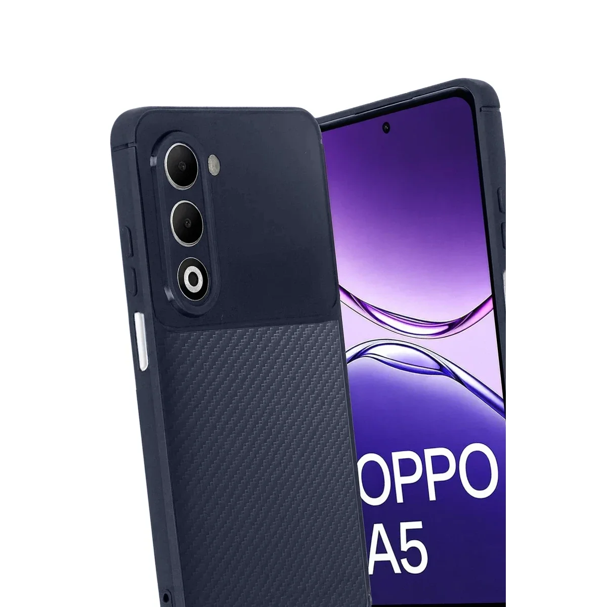 Oppo A5 4G Auto Focus Karbon Kapak - Lacivert görsel 3